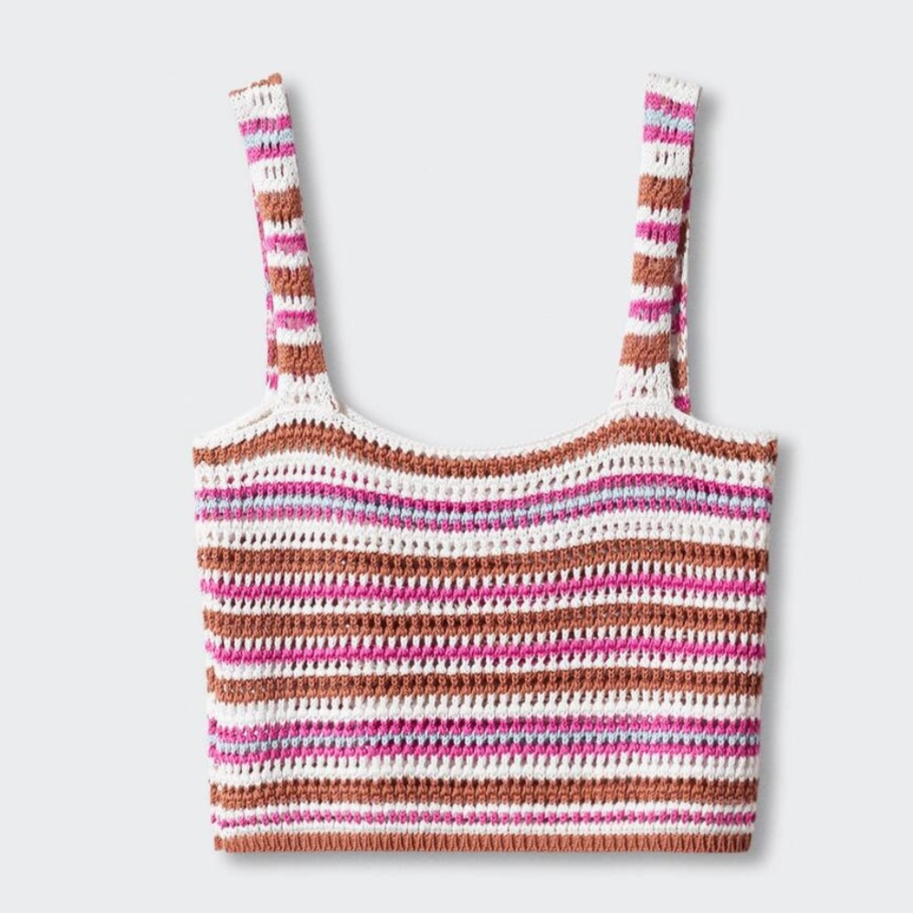 Mango. Crochet crop top. Small. NEW.